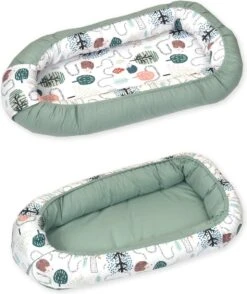 MamaLoes Amy Animal Forest Green Omkeerbaar Babynest 81899 -Peuterpaleis Winkel 1008x1200 4