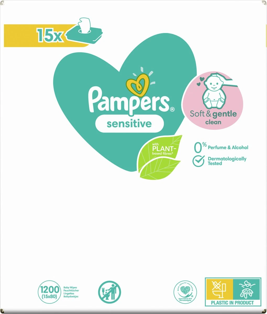 Pampers® Pampers - Sensitive - Billendoekjes - 2400 Doekjes - 30 X 80 12 Pampers® Pampers - Sensitive - Billendoekjes - 2400 Doekjes - 30 X 80 - Afbeelding 10