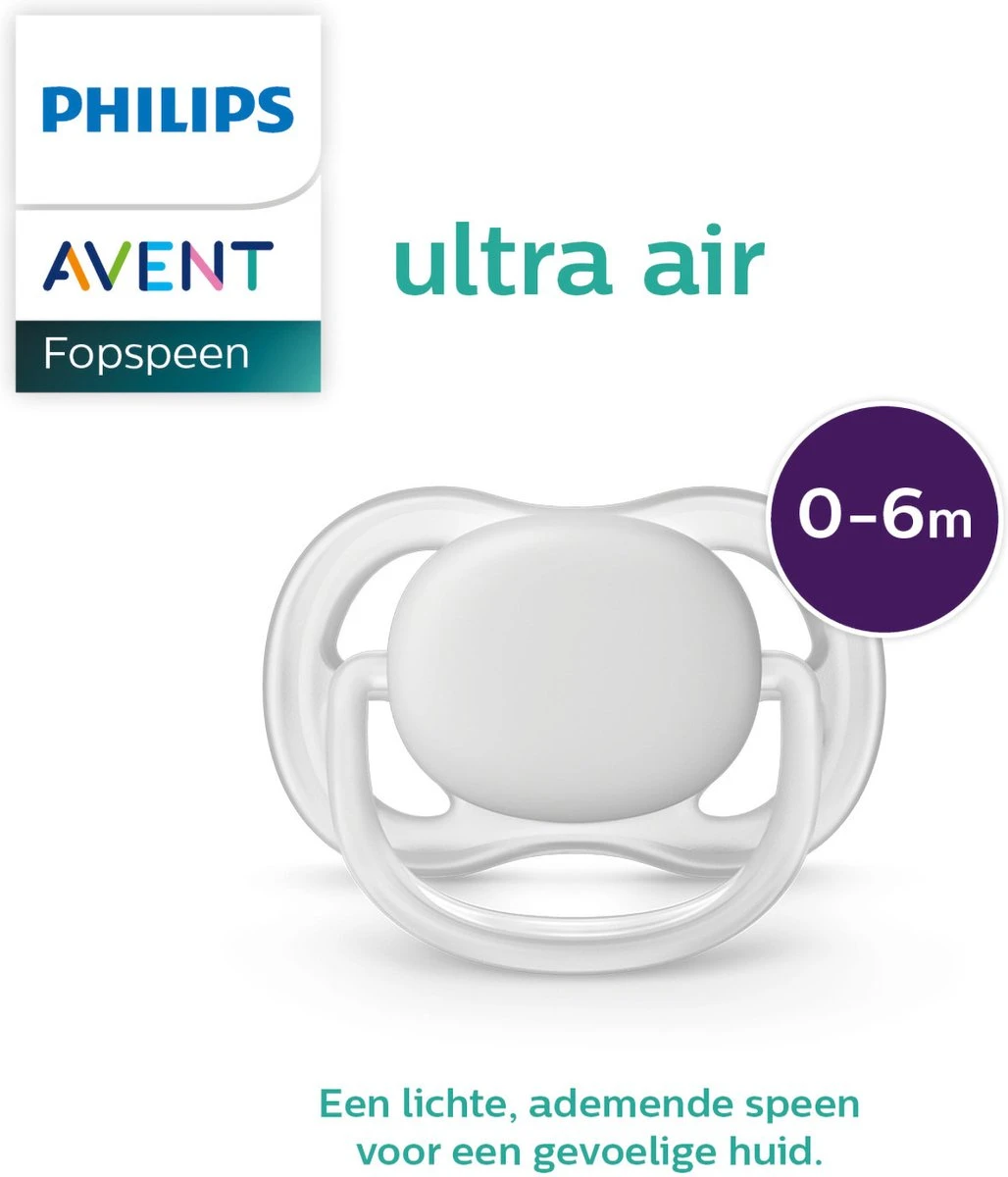 Philips Avent Ultra Air SCF085/15 - Fopspeen - 0 Tot 6 Maanden - 2 Stuks 10 Philips Avent Ultra Air SCF085/15 - Fopspeen - 0 Tot 6 Maanden - 2 Stuks - Afbeelding 8