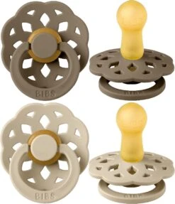 BiBS - Boheme Pacifier - Stage 1 Fopspeen - 2 Stuks - Vanilla / Dark Oak