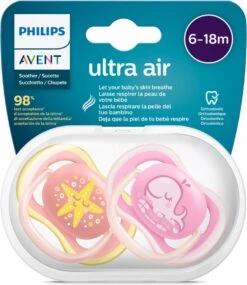 Philips Avent Ultra Air SCF085/04 - Fopspeen - 6-18 Maanden - 2 Stuks -Peuterpaleis Winkel 1041x1200 2