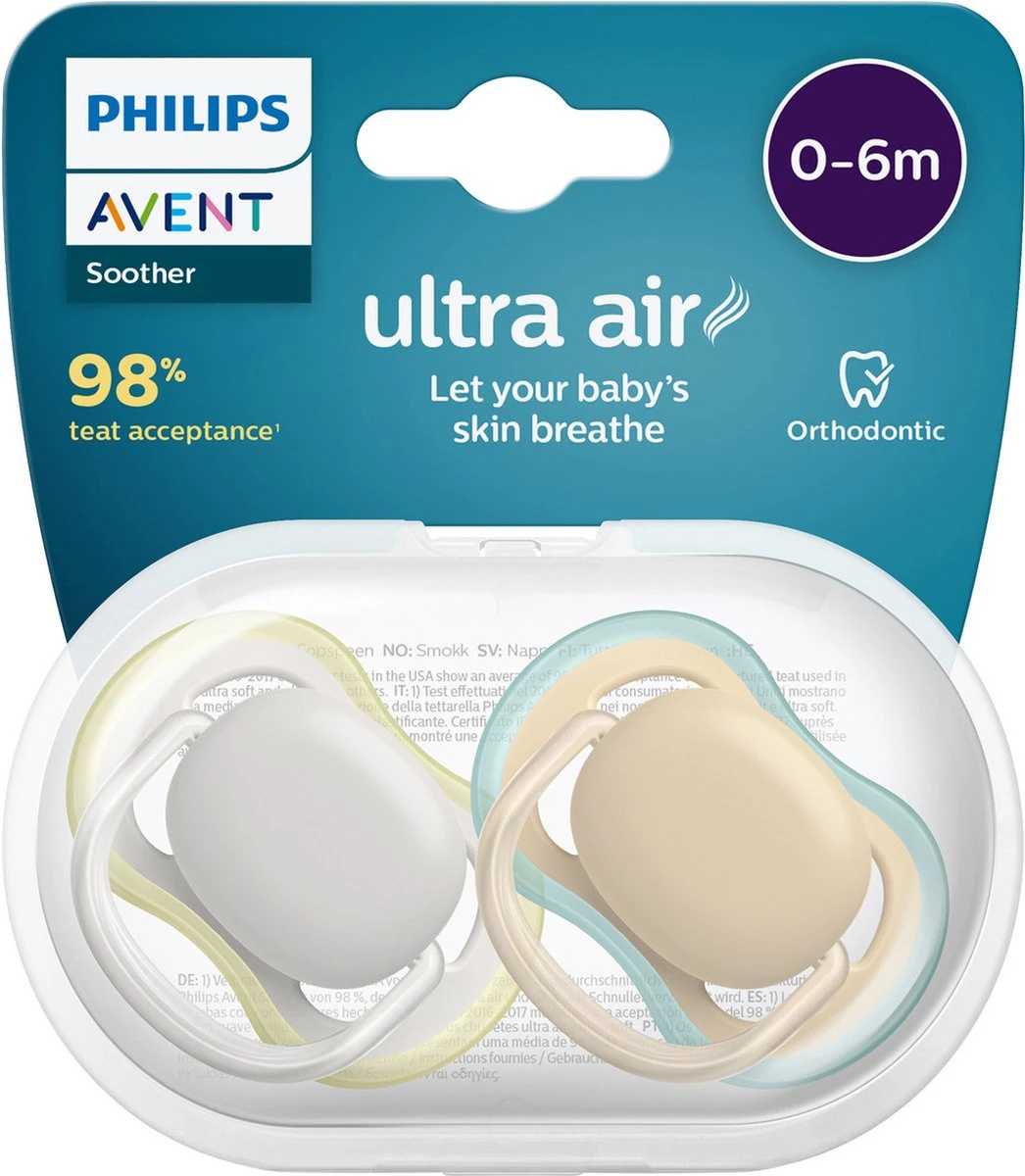 Philips Avent Ultra Air SCF085/15 - Fopspeen - 0 Tot 6 Maanden - 2 Stuks 7 Philips Avent Ultra Air SCF085/15 - Fopspeen - 0 Tot 6 Maanden - 2 Stuks - Afbeelding 5