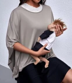 Borstvoeding Poncho/ Borstvoeding T-shirt/ Borstvoedingsdoek/Makkelijk Draagbare En Niet Opvallend Voedingsshirt/Afschermdoek Tijdens Voeden/ Ademende Voedingshoes/54cm X 58 Cm/ -Peuterpaleis Winkel 1046x1200 8