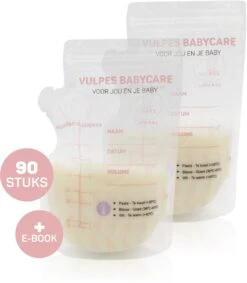 Vulpes BabyCare® Moedermelk Bewaarzakjes Met Schenktuit - Extra Groot - 250 Ml - 90 Stuks - Borstvoeding Bewaarzakje - Borstvoeding Zakjes - BPA Vrij - Incl. Borstvoeding E-book