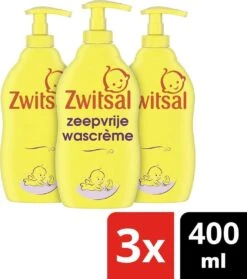 Zwitsal Baby Zeepvrije Wascrème - 3 X 400 Ml - Voordeelverpakking -Peuterpaleis Winkel 1062x1200