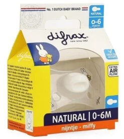 Difrax Fopspeen 0-6 Maanden Natural Speen - Nijntje - 1 Stuk -Peuterpaleis Winkel 1072x1200 2