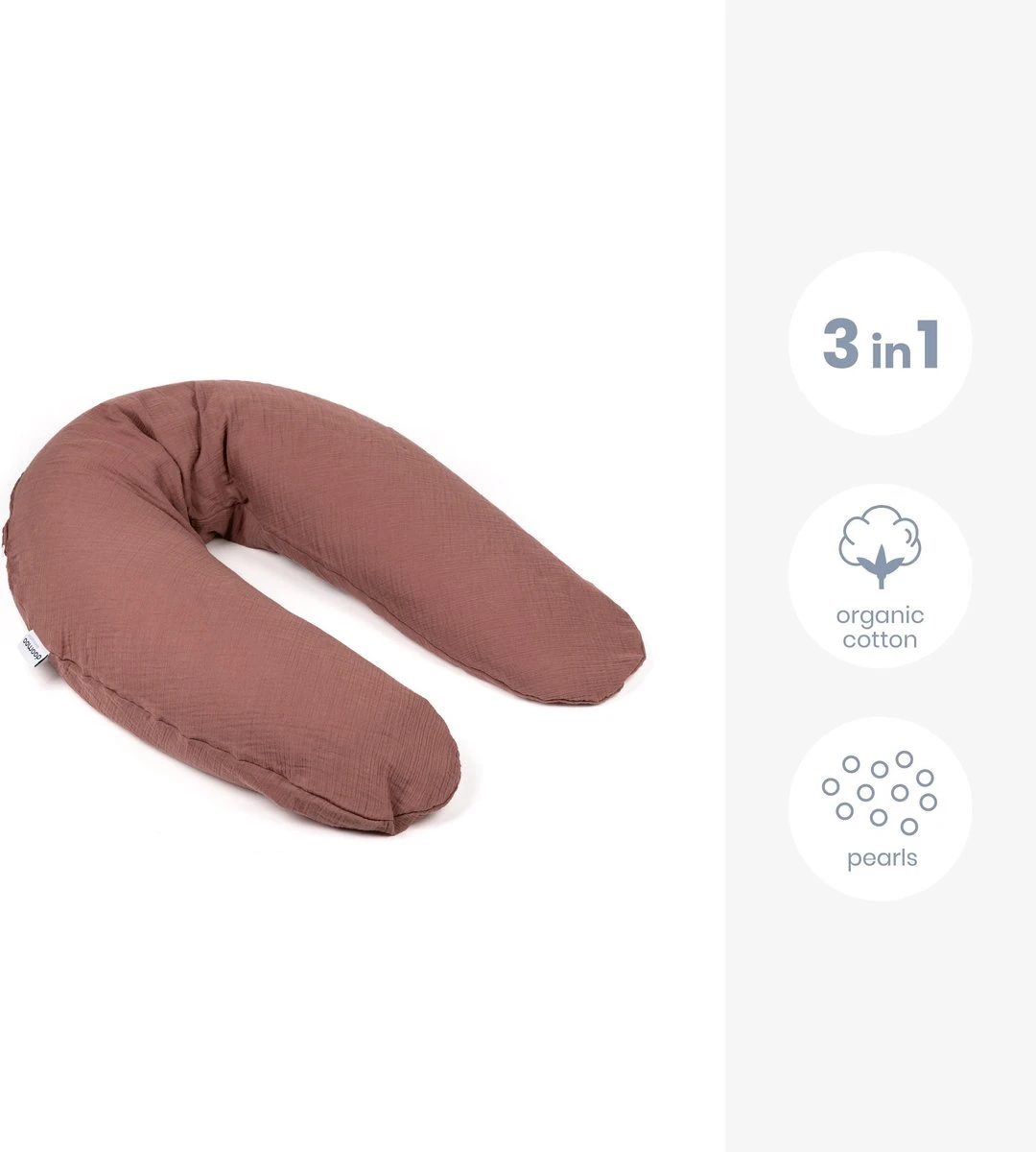 Doomoo Basics Comfy Big - Voedingskussen - Biokatoen - 190cm - Tetra Brick 6 Doomoo Basics Comfy Big - Voedingskussen - Biokatoen - 190cm - Tetra Brick - Afbeelding 4