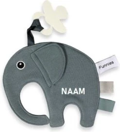 Speendoek Funnies- Olifant Ollie- Grey/blue -Peuterpaleis Winkel 1086x1200 18