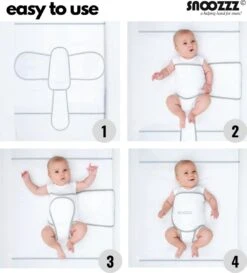 Snoozzz Slaapwikkel Regular - Baby Slaaphulp - Voorkomt Voorkeurshouding - Geschikt Voor Wieg En Ledikant - 0+ Maanden - Wit/Grijs - 180 X 50 Cm -Peuterpaleis Winkel 1087x1200 2