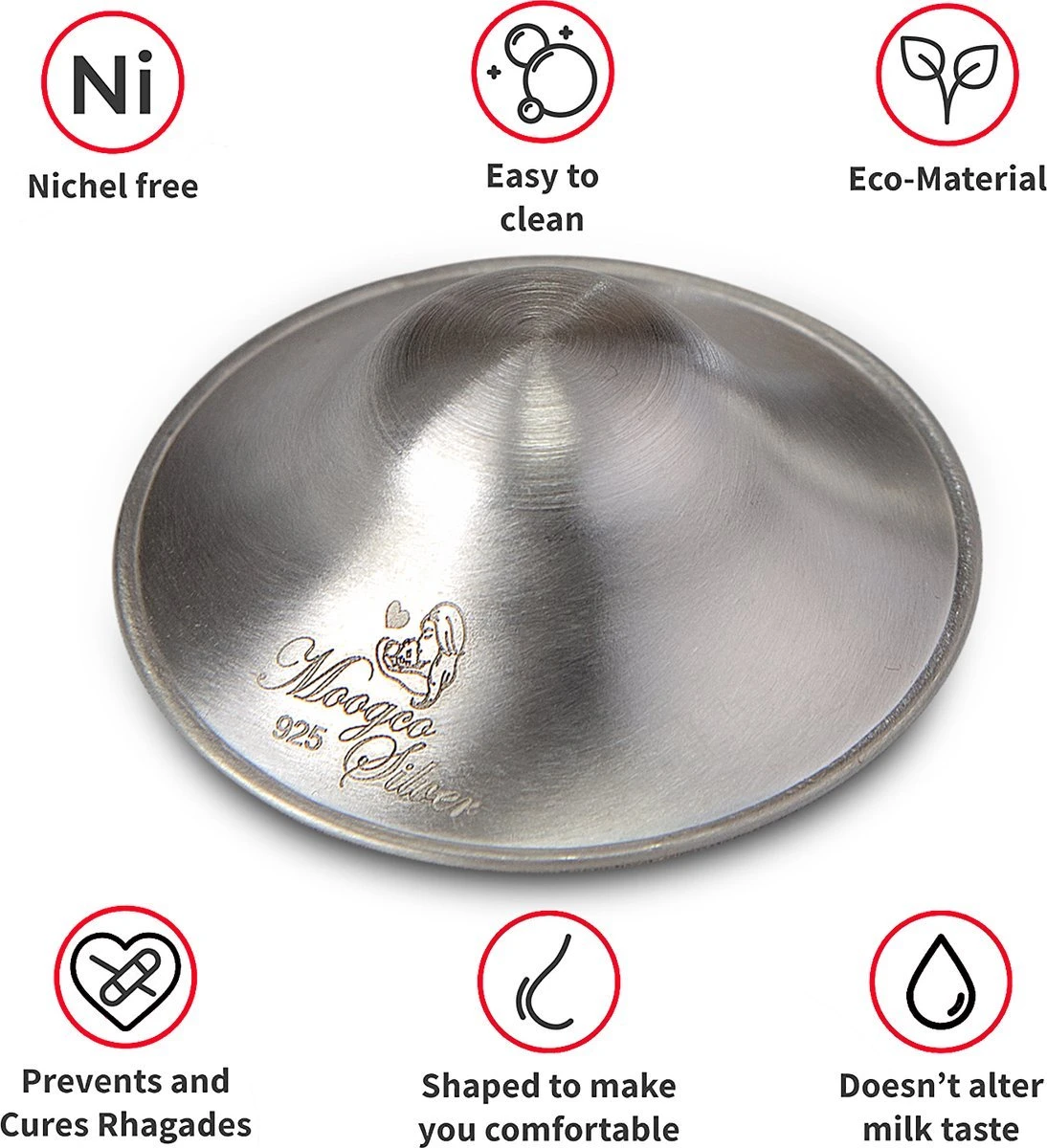 Tepelkapjes - Silver Nursing Cups- De Originele Zilveren Tepelbeschermer- 925 ZilverTepelkapjes - Maat M 11 Tepelkapjes - Silver Nursing Cups- De Originele Zilveren Tepelbeschermer- 925 ZilverTepelkapjes - Maat M - Afbeelding 9