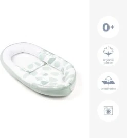 Doomoo Cocoon - Babynestje - Biologisch Katoen - 74 X 46 Cm - Leaves Aqua Green -Peuterpaleis Winkel 1102x1200 3