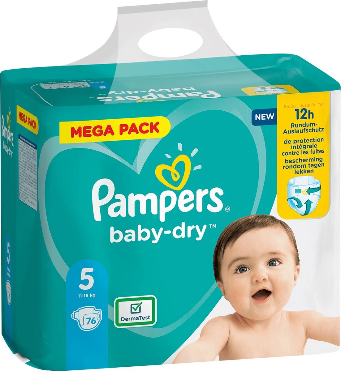 Pampers® Pampers Baby-Dry Luiers - Maat 5 (11-16kg) - 76 Stuks - Voordeelverpakking 4 Pampers® Pampers Baby-Dry Luiers - Maat 5 (11-16kg) - 76 Stuks - Voordeelverpakking - Afbeelding 2