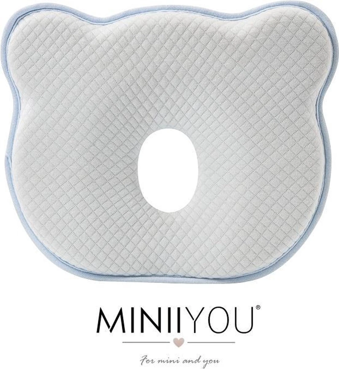 MINIIYOU® Orthopedisch Baby Hoofdkussen - Blauw - Plat Hoofd - Katoen - Traagschuim Vulling 3 MINIIYOU® Orthopedisch Baby Hoofdkussen - Blauw - Plat Hoofd - Katoen - Traagschuim Vulling
