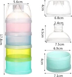 Merkloos 2 Delig - Multifunctioneel Melkpoeder Dispenser - Reis Melkpoeder Doseerdoosjes - Draagbare Snack Box - 4 Laags + 3 Laags Kinder - Babyvoeding Bewaarbakjes Met Schenktuit - Poeder Toren - Multi- Compartiment Snack Doosjes -Peuterpaleis Winkel 1113x1200 2