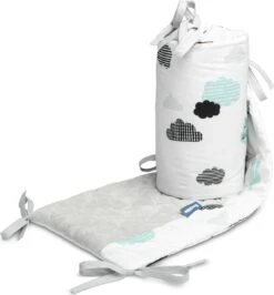 Sensillo Baby Bedbumper - Bedomrander - Anti Stootrand Ledikant - Bed Zijbeschermers - 180x30cm - Grijze Wolkjes 15 Sensillo Baby Bedbumper - Bedomrander - Anti Stootrand Ledikant - Bed Zijbeschermers - 180x30cm - Grijze Wolkjes -Peuterpaleis Winkel 1113x1200 4