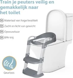 Merkloos Levlo Goods WC Verkleiner – WC Verkleiner Met Trapje – Toilettrainer – Verstelbaar – Incl. Handvaten - Grijs -Peuterpaleis Winkel 1116x1200 1
