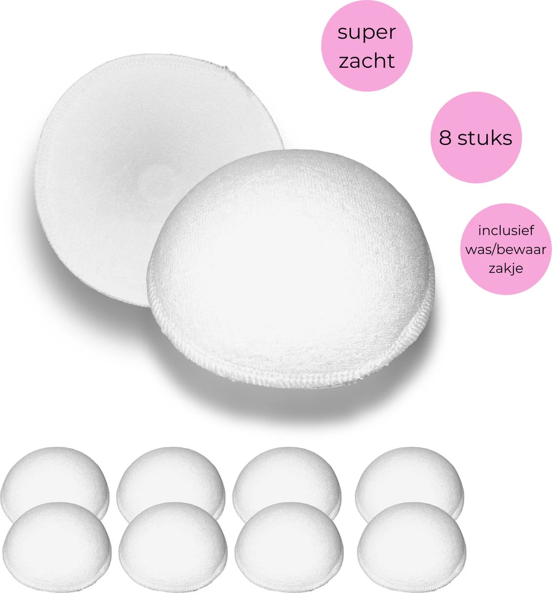 Wasbare Zoogcompressen - 8 Stuks - Inclusief Was En Bewaar Zakje - Heerlijk Zacht - Duurzaam Bamboe - Fienosa 3 Wasbare Zoogcompressen - 8 Stuks - Inclusief Was En Bewaar Zakje - Heerlijk Zacht - Duurzaam Bamboe - Fienosa