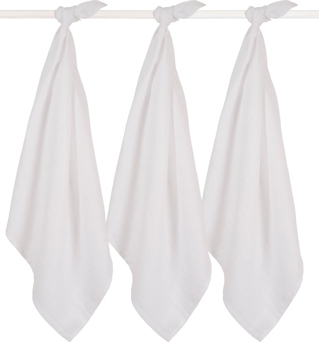 Jollein Hydrofiel Multidoek Basic 70x70cm - White - 3 Stuks 4 Jollein Hydrofiel Multidoek Basic 70x70cm - White - 3 Stuks - Afbeelding 2