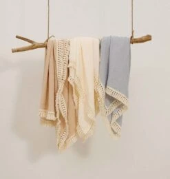 Hydrofiele Doek XL Met Franjes - 120x120 Cm - Taupe -Peuterpaleis Winkel 1138x1200 1