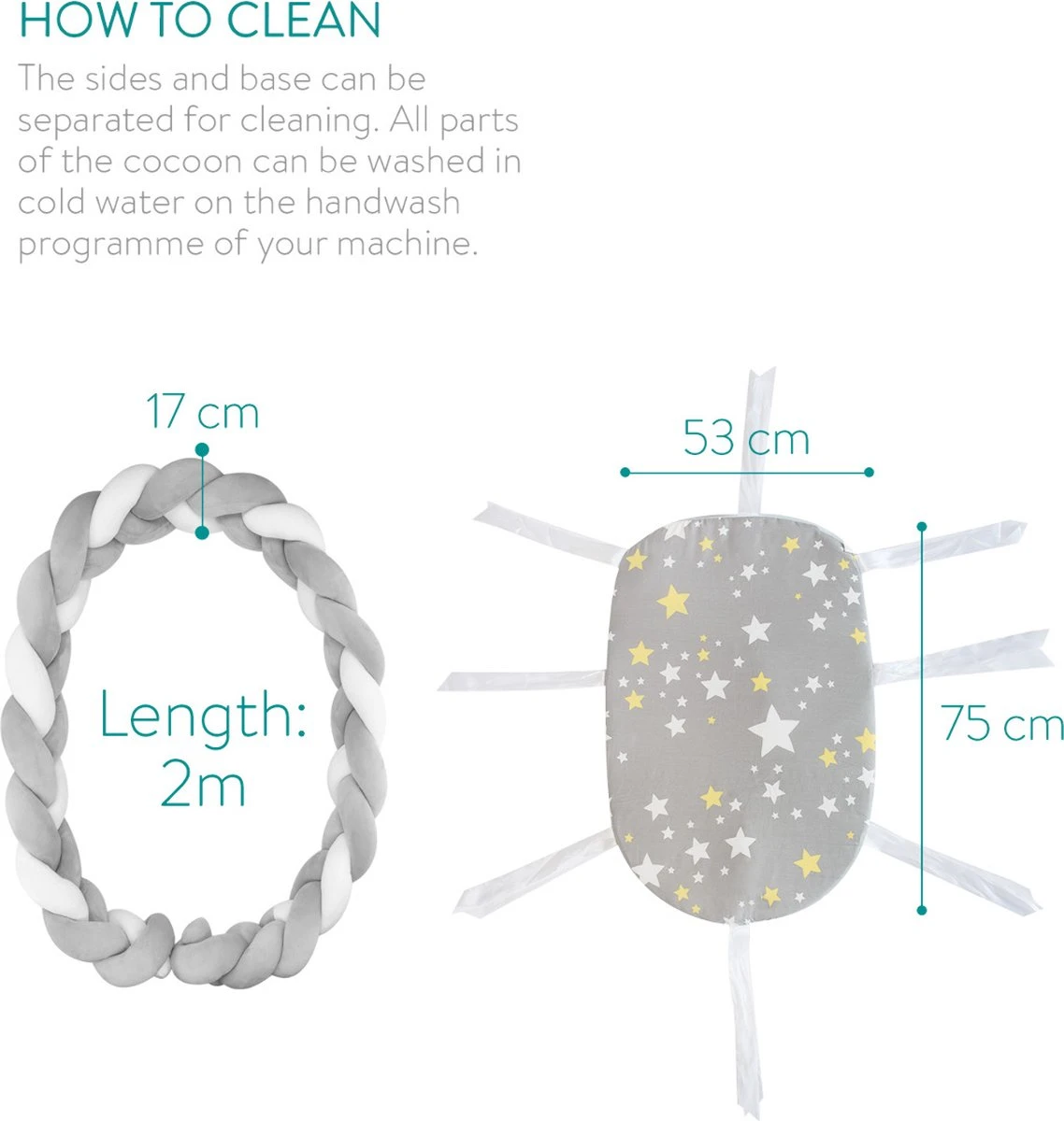 Navaris Babynestje Voor Baby's - Nestje Geweven Met Slaapmatje - Babynestje Met Bedrand Vlecht - Nestje Hoofdbeschermer - Babynestje Geweven 5 Navaris Babynestje Voor Baby's - Nestje Geweven Met Slaapmatje - Babynestje Met Bedrand Vlecht - Nestje Hoofdbeschermer - Babynestje Geweven - Afbeelding 3