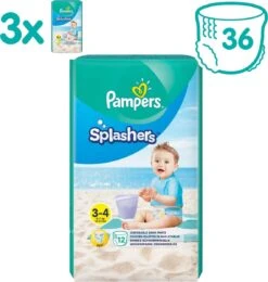 Pampers® Pampers Splashers Wegwerpbare Zwemluiers - Maat 3-4 (6-11 Kg) - 36 Stuks - Voordeelverpakking