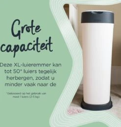 Tommee Tippee Twist & Click XL-luieremmer - Voor Maximaal 60 Luiers - Milieuvriendelijker Systeem - 1 Navulcassette - Duurzaam Geproduceerde Antibacteriële GREENFILM -Peuterpaleis Winkel 1142x1200