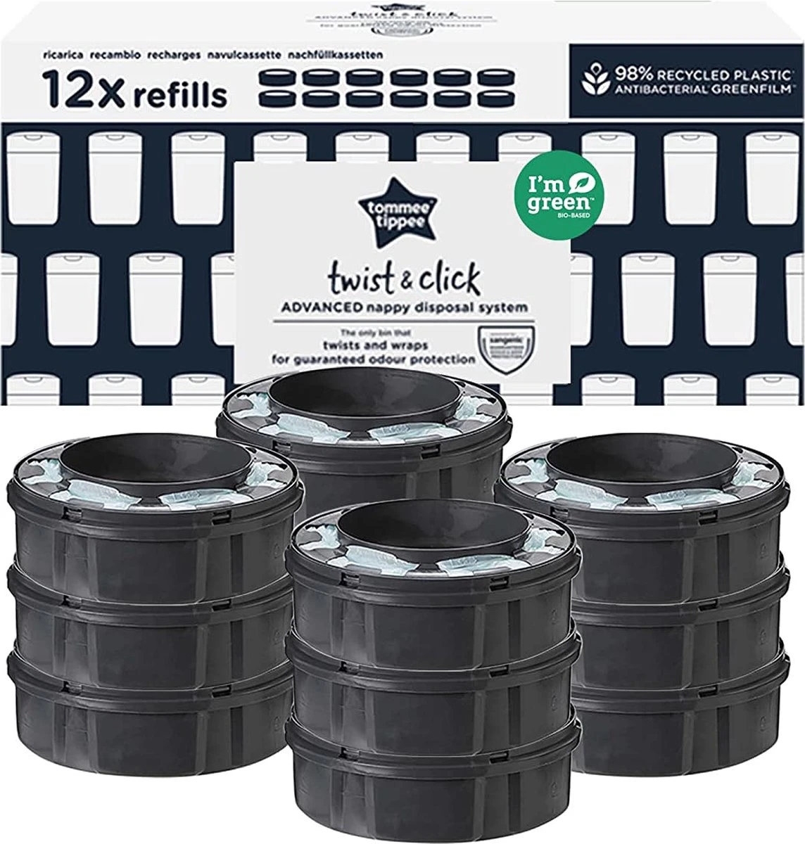 Tommee Tippee Twist & Click Milieuvriendelijke Luieremmer Navulling - Duurzaam Geproduceerde Greenfilm - 12 Stuks 8 Tommee Tippee Twist & Click Milieuvriendelijke Luieremmer Navulling - Duurzaam Geproduceerde Greenfilm - 12 Stuks - Afbeelding 6