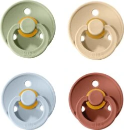 Bibs Fopspenen 6-18 Maanden Set 4 Stuks (Vanilla, Baby Blue, Woodchuck, Sage) Maat 2 Fopspeen