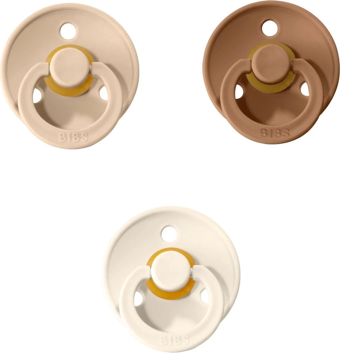 Bibs Fopspeen - Maat 1 0-6 Maanden - 3 Stuks - Vanilla - Earth - Ivory 3 Bibs Fopspeen - Maat 1 0-6 Maanden - 3 Stuks - Vanilla - Earth - Ivory