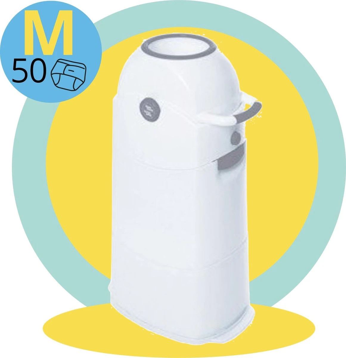 Luieremmer Medium Zilver - Middel - Zonder Navulling - Geschikt Voor Pampers En Huggies - Stoma 3 Luieremmer Medium Zilver - Middel - Zonder Navulling - Geschikt Voor Pampers En Huggies - Stoma