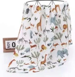 Hydrofiele Doek XL - Baby Inbakerdoek - 120x120 Cm - Safari Dieren -Peuterpaleis Winkel 1166x1200 3