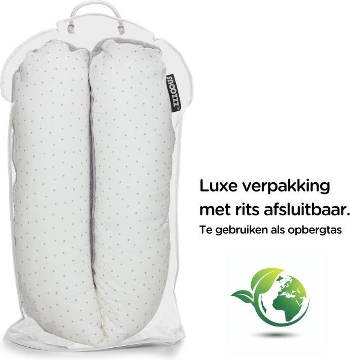 Snoozzz Voedingskussen Zwangerschapskussen Zijslaapkussen - Met Zachte Afneembare Hoes - 185 Cm - Dots Met Zachte Teddy 11 Snoozzz Voedingskussen Zwangerschapskussen Zijslaapkussen - Met Zachte Afneembare Hoes - 185 Cm - Dots Met Zachte Teddy - Afbeelding 9