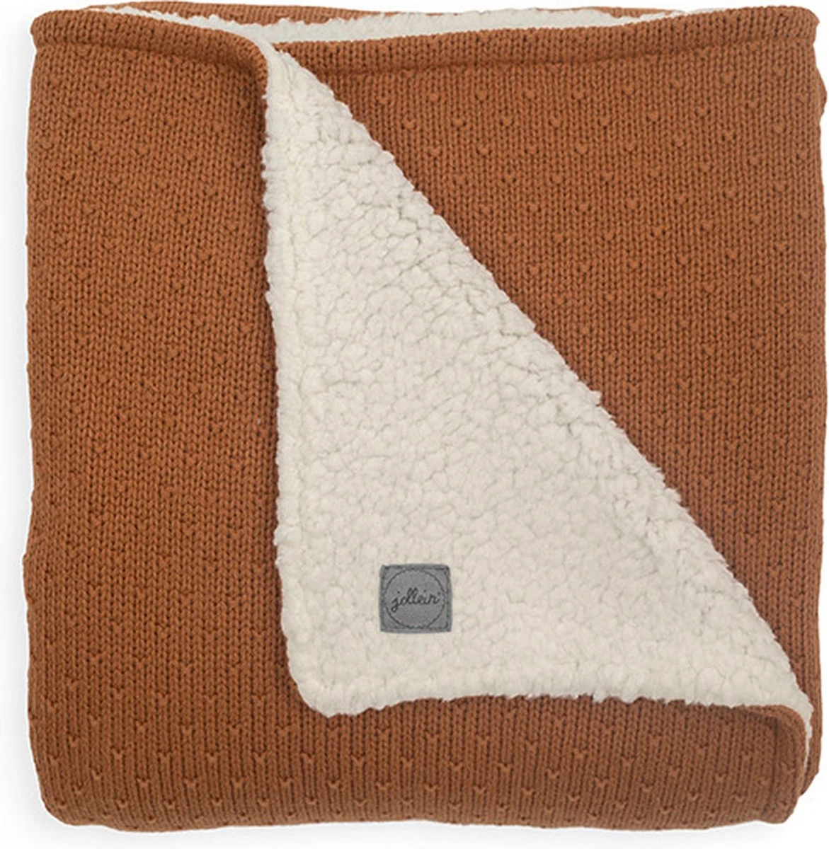 Jollein Baby Deken Wieg 75x100cm Teddy Bliss Knit - Caramel 3 Jollein Baby Deken Wieg 75x100cm Teddy Bliss Knit - Caramel