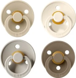 Bibs Fopspeen - Maat 3 18+ Maanden - 4 Stuks - Vanilla - Sand - Ivory White - Dark Oak