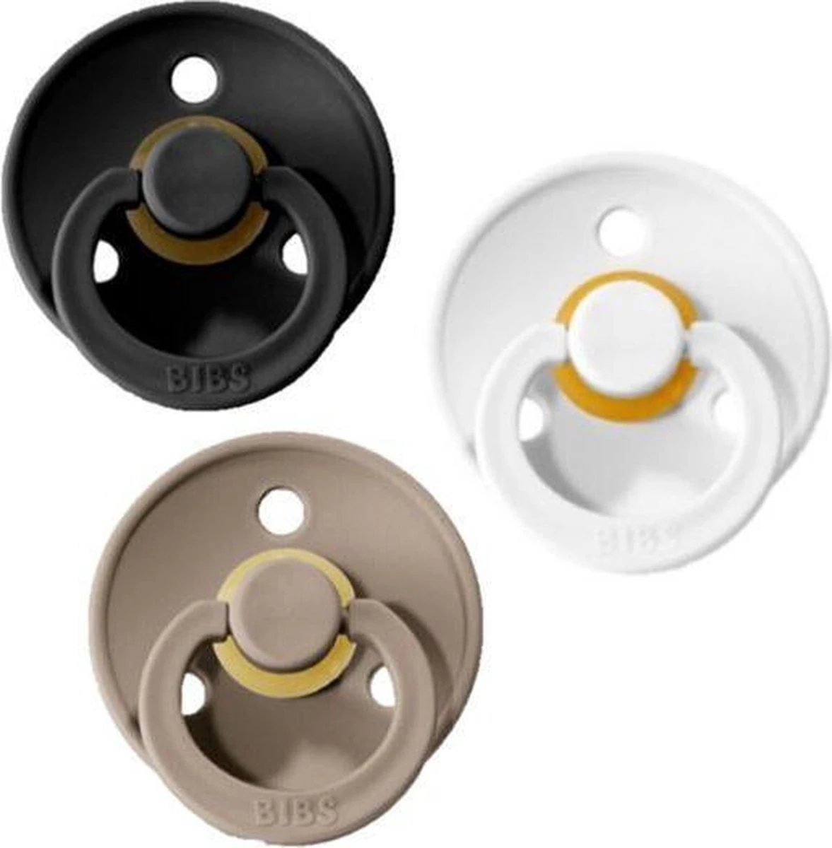 BIBS Fopspeen 3 Stuks 6-18 Maanden | Maat 2 |Black, White En Dark Oak| 3 BIBS Fopspeen 3 Stuks 6-18 Maanden | Maat 2 |Black, White En Dark Oak|
