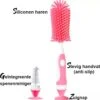 Merkloos Flessenborstel - Schoonmaakborstel Babyfles - Flessenreiniger - Fles Afwasborstel - Borstel Voor Drinkbus Of Drinkfles - Silicone - Duurzaam - Roze -Peuterpaleis Winkel 1178x1200 6