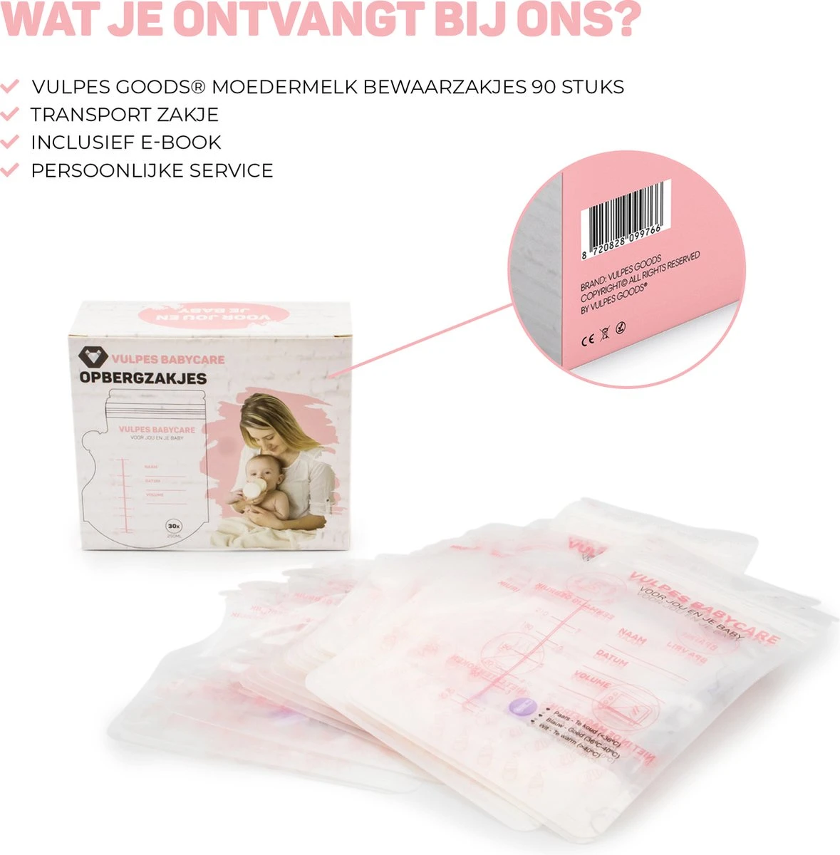 Vulpes BabyCare® Moedermelk Bewaarzakjes Met Schenktuit - Extra Groot - 250 Ml - 90 Stuks - Borstvoeding Bewaarzakje - Borstvoeding Zakjes - BPA Vrij - Incl. Borstvoeding E-book 11 Vulpes BabyCare® Moedermelk Bewaarzakjes Met Schenktuit - Extra Groot - 250 Ml - 90 Stuks - Borstvoeding Bewaarzakje - Borstvoeding Zakjes - BPA Vrij - Incl. Borstvoeding E-book - Afbeelding 9