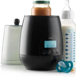 Alecto BW700BK - Snelle Digitale Flessenwarmer 500W Voor Opwarmen, Steriliseren En Ontdooien - Inclusief Stoomkap - Bediening Via Display - Zwart -Peuterpaleis Winkel 1181x1200 2