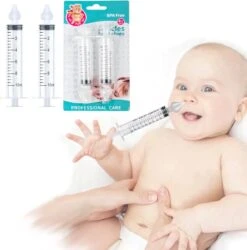 Merkloos Neusreiniger Baby - Neuszuiger - Snotzuiger Baby Verzorging - Neuspompje Baby - Neuspeer - Toetenvegers - Snoetenpoetsers – Baby Neusreiniger - Neusspuit Baby -Neusspuit Voor Baby's - 2 Stuks - Neus Spuit