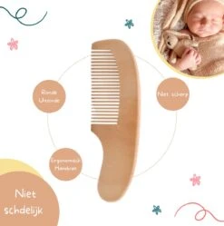 Baby Borstel - Baby Haarborstel - Baby Verzorging Set - Baby Borstel En Kam - Houten Baby Kam - Haarborstel Set - Babyshower Gift- Baby Verzorgingsproducten - Baby Kam - Kraamcadeau -Peuterpaleis Winkel 1188x1200 1
