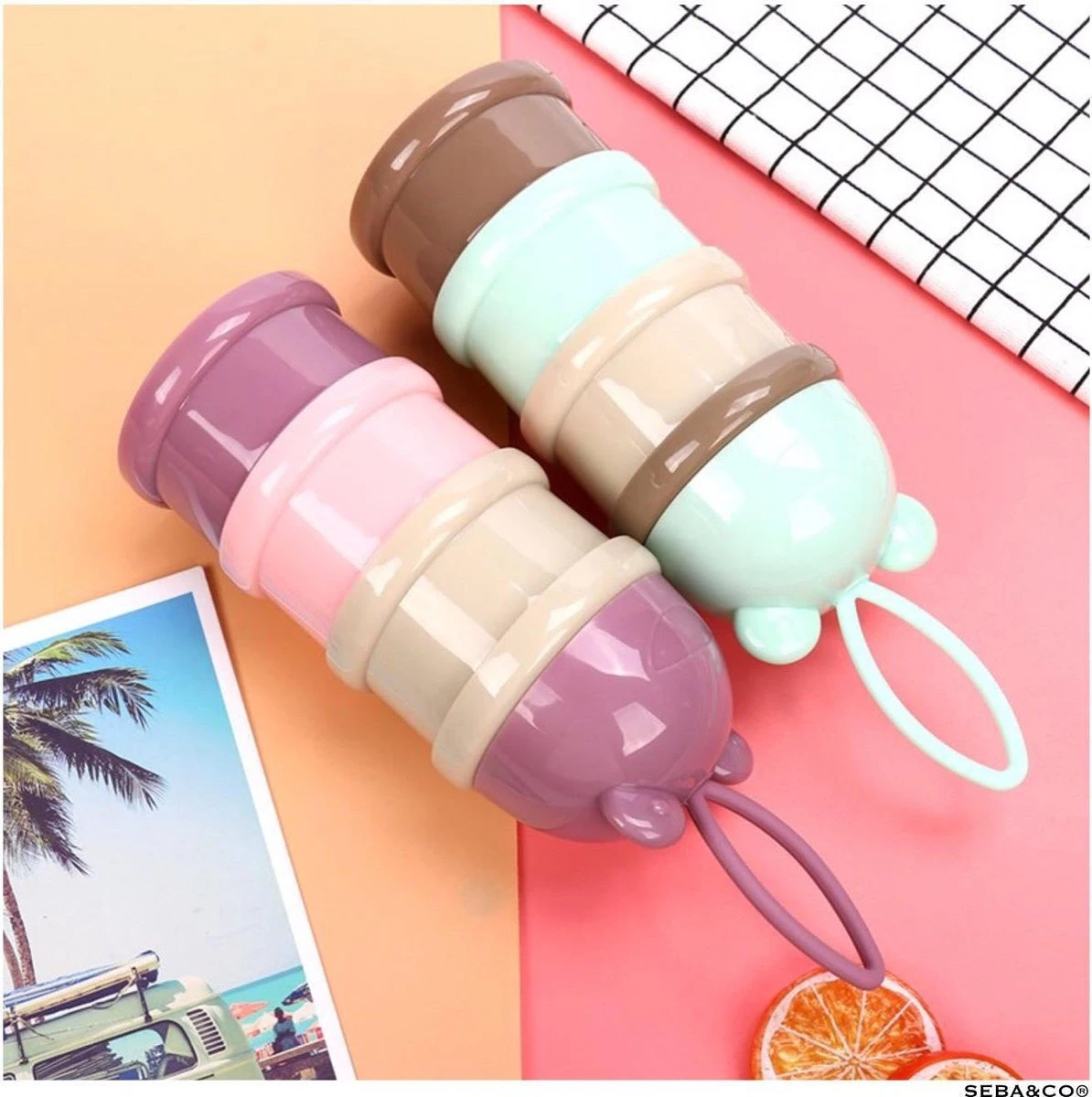 Melkpoeder Doseerdoosjes · SET VAN 2 PAARS&GROEN · Melkpoeder Bewaarbakjes · Melkpoeder Toren · BPA FREE 4 Melkpoeder Doseerdoosjes · SET VAN 2 PAARS&GROEN · Melkpoeder Bewaarbakjes · Melkpoeder Toren · BPA FREE - Afbeelding 2