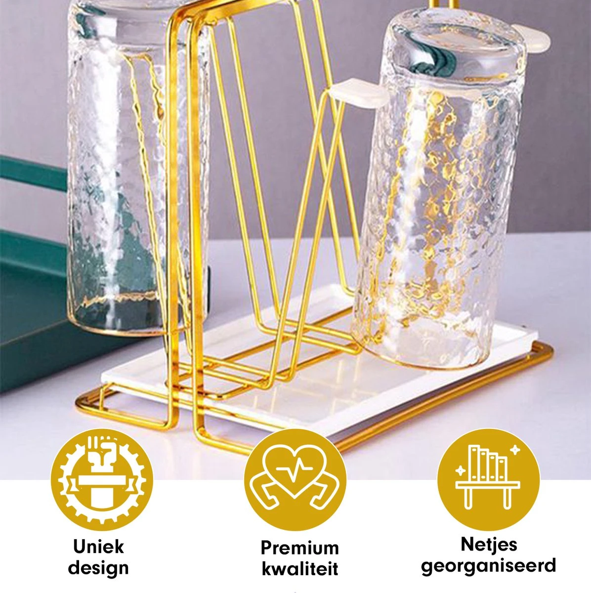Flessenrek - Droogrek Babyfles - Flessen Rek Baby - Flessendroogrek Met Opvangbak - Afdruiprek - Afwasrek - Flessenrekje - Lekbak - Égouttoir - Goude Droogrek - Vetalo 12 Flessenrek - Droogrek Babyfles - Flessen Rek Baby - Flessendroogrek Met Opvangbak - Afdruiprek - Afwasrek - Flessenrekje - Lekbak - Égouttoir - Goude Droogrek - Vetalo - Afbeelding 10