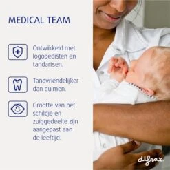 Difrax Fopspeen Newborn Dental - Crèmewit/Popcorn - Orthodontische Speen - 2 Stuks -Peuterpaleis Winkel 1198x1200 73