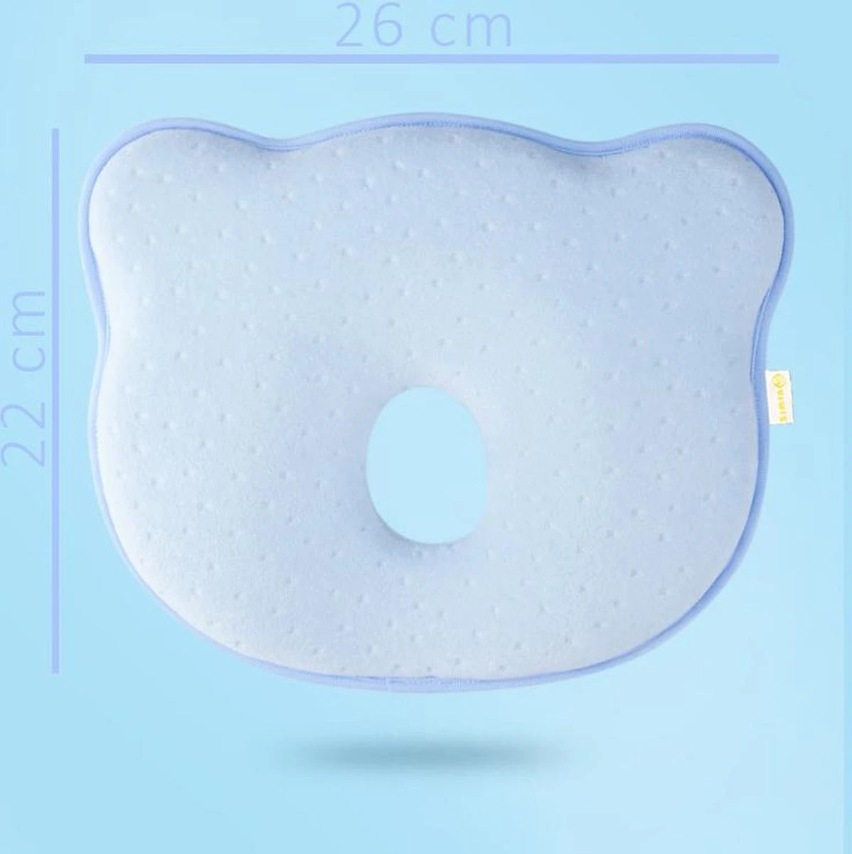 SIMIA™ Ergonomisch Babykussen Met Afneembare Hoes - Tegen Plat Achterhoofd - Hoofdkussen - Traagschuim Kussen - Memory Foam - Baby Steunkussen - Kraamcadeau - Blauw 8 SIMIA™ Ergonomisch Babykussen Met Afneembare Hoes - Tegen Plat Achterhoofd - Hoofdkussen - Traagschuim Kussen - Memory Foam - Baby Steunkussen - Kraamcadeau - Blauw - Afbeelding 6
