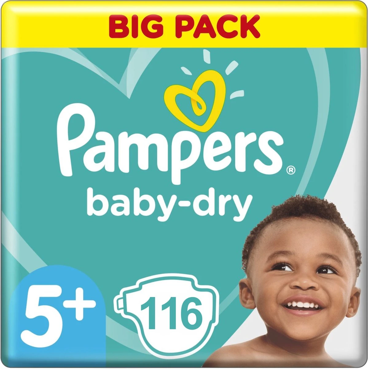 Pampers® Pampers Baby Dy Maat 5+ - 116 Luiers (2x58) - 12-17KG 3 Pampers® Pampers Baby Dy Maat 5+ - 116 Luiers (2x58) - 12-17KG