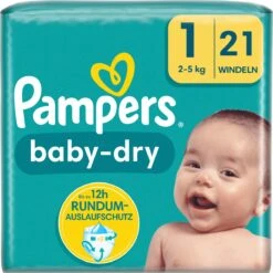 Pampers® Pampers Luiers Baby Dry, Maat 1 Newborn (2-5 Kg), 21 Stuks