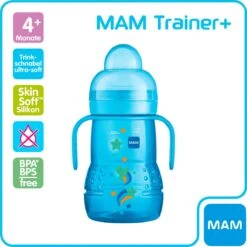 MAM Trainer+ | MAM Drinkbeker | MAM Drinkfles | Blauw | 220ML -Peuterpaleis Winkel 1199x1200 84