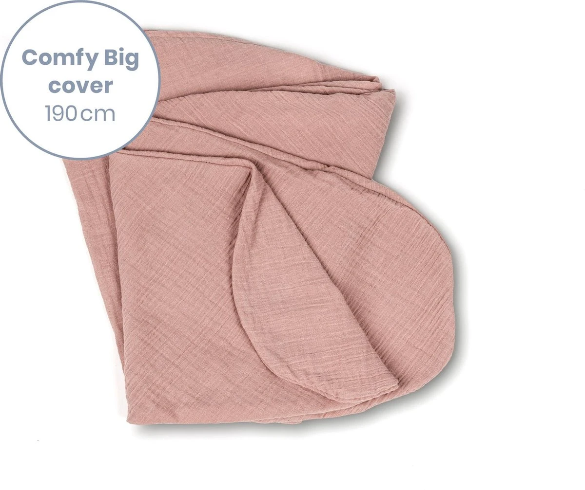 Doomoo Basics Cover - Hoes Voor Voedingskussen Comfy Big - Biokatoen - 190cm - Tetra Pink 3 Doomoo Basics Cover - Hoes Voor Voedingskussen Comfy Big - Biokatoen - 190cm - Tetra Pink