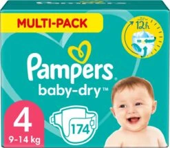 Pampers® Pampers Baby-Dry Luiers - Maat 4 (9-14 Kg) - 174 Stuks - Multi-Pack -Peuterpaleis Winkel 1200x1045 2