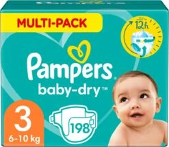 Pampers® Pampers Baby-Dry Luiers - Maat 3 (6-10 Kg) - 198 Stuks - Multi-Pack -Peuterpaleis Winkel 1200x1045
